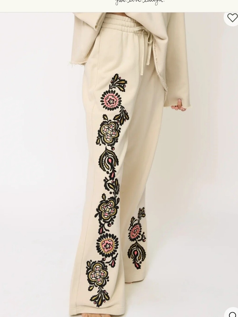 Natural Life Easy Does It Embroidered Sweatpants Size XL